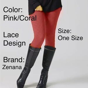 Zenana Outfitters Coral Lace Leggings